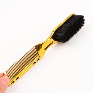 Double-sided Beard Comb, Professional Hair Brush, Beard Brush Mustard Brush for Men, Stylists, Barber, for Wet and Dry Hairdressing and Beard Styling