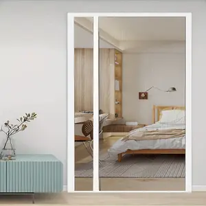 Mosquito Net Door Screen, Side-Open Magnetic Insect Barrier, Easy Installation Self-Sealing Mesh, No-Hand Operation Entry