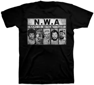 N.W.A Narcos With Attitude T-Shirt – Vintage Mugshot Graphic Tee – Gangster Rap Streetwear Style – Outlaw Culture Inspired Top – Bold Retro Statement Shirt For Men And Women Casual Fashion