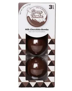 3 Pack Original Milk Chocolate Cocoa Bombs - 3.6 oz Made in the US with Milk Chocolate & Mini Vegan Marshmallows