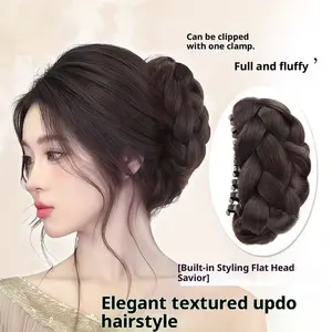 2PCS Women’s Braided Hair Accessories, Wig Clips, Loose Bun Accessories, Back Hair Twists, Stylish Hair Clips and Clips Set