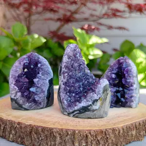 260g+ Natural Raw Uruguay Amethyst  Cut Base Crystal Geode Quartz Cluster Specimens Healing Reiki Home Ornaments Collections