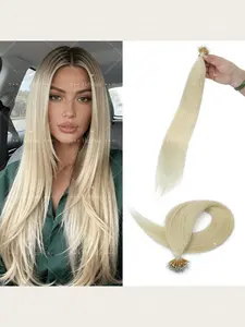 Straight Hair Extensions with Nano Ring Links and Micro Beads, Natural Shades, Easy-To-Use, Real Human Hair, Volume and Length