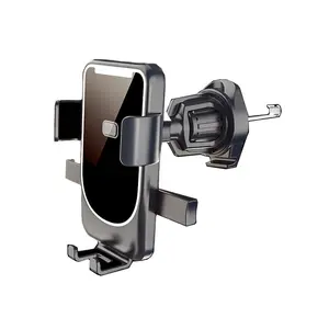 Automatically locking car-mounted mobile phone holder for vehicle air vents. Universal anti-shake navigation stand for both portrait and landscape screens.