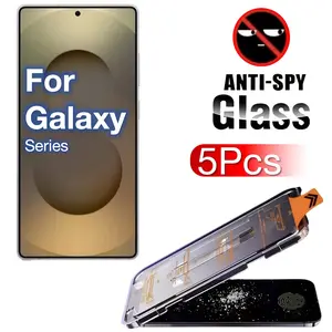 5 Pack Privacy Screen Protector for Samsung Galaxy S25 Ultra Plus Edge S24 S23 S22 S21, Anti-Spy Protective Tempered Glass Film