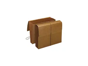 Smead 72473 5 1/4 Inch Expansion Wallets with Cord, Six Pockets, Redrope, Letter, 10/Box