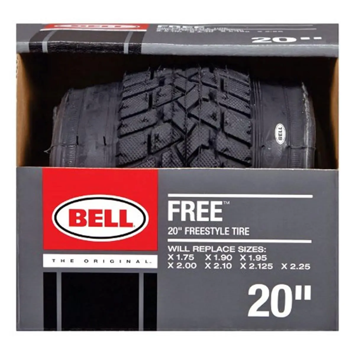 Bell Sports 7071083 Unisex Adult Carbon Steel 20-Inch BMX Bike Tire, 1.7 lbs, Black Freestyle Tread Bikes Component for Sports & Outdoor Use, 20 Inch Bike