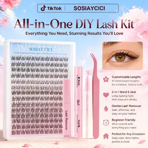 SOSIAYCICI Woods Deer Clusters Kit Dense Drama Look Lash Extension Kit with Long-Lasting Lash Bond and Seal, Tweezers and Remover for DIY Eyelash at Home for Dramatic Makeup Girl Gifts DealsForYouDays SummerVibes BackToSchool