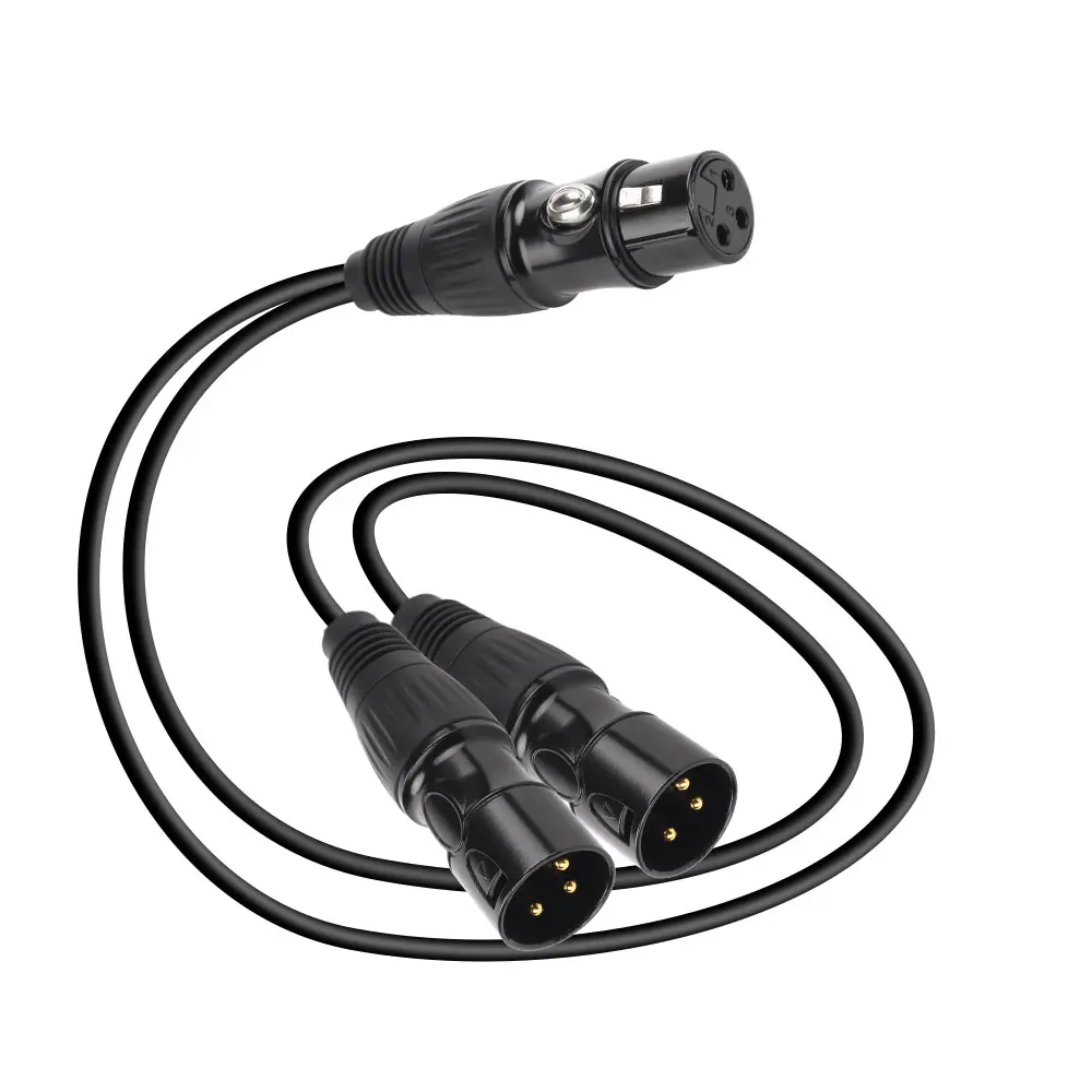 LMBGM XLR Male to Dual Female Y-Type Splitter Cable, Durable, Seamless Integration, XLR Compatibility, Professional Stereo Audio Adapter Accessory, Ideal for Microphone Mixer Recording Equipment