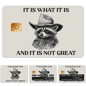 Elegend Funny Raccoon Meme Credit Card Sticker Skin - Debit Card Skin Sticker for Transportation, Key, Debit, Credit, Slim, Waterproof, Anti-Wrinkling Removable Bank Credit Card Sticker
