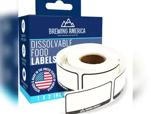 Dissolvable Food Labels for Food Containers Glass, Plastic or Metal No Scrubbing, No Residue - Black