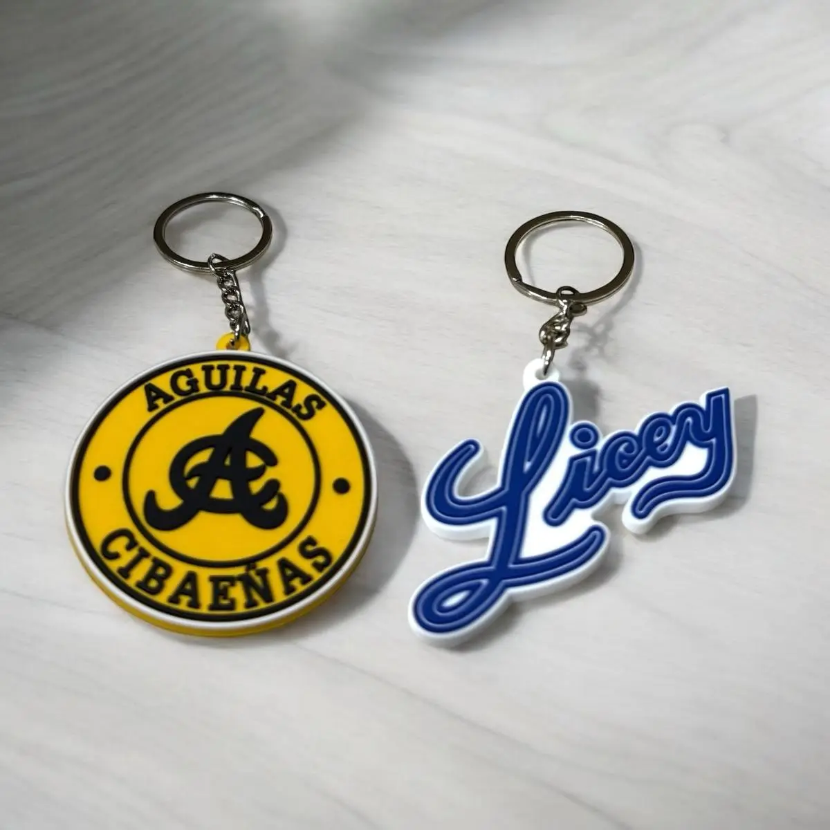 Dominican Baseball Team Keychain - PVC Keychain Featuring "Aguilas" or "Licey" Design for Dominican Baseball Fans