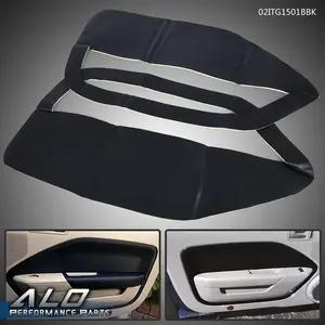 Fit For 2005-2009 Mustang Synthetic Leather Padded Door Panel Insert Cards Black