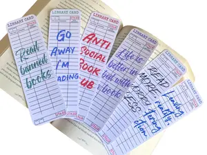 Retro Library Card Bookmark Set – Bookish Quote Bookmarks