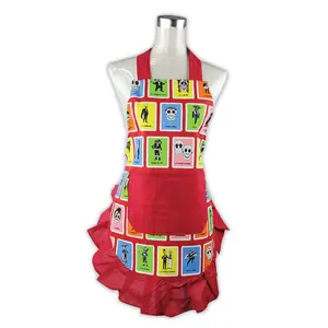 Red Lotería Card Apron