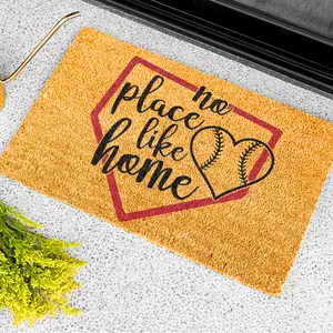 Baseball Themed Home Sweet Home, Baseball Doormat, Cute Doormat, Welcome Mat, Funny Door Mat, Family Gift, Home Doormat, Baseball mom gift