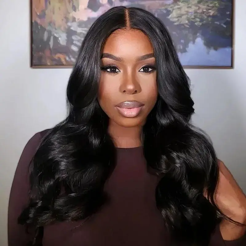 Arabella Glueless 13x6 250% 15A Virgin Human Hair Wig Natural Black Body Wave Wavy Easy Installation Pre-Everything Ear to Ear Frontal Lace Drawstring Wig