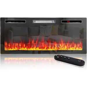 PUKAMI 72 inch Ultra-Thin Silence Linear Electric Fireplace, Recessed Wall Mounted Fireplace,750w/1500w, 12 Adjustable Flame Color & Speed,with Timer/Touch Screen Remote