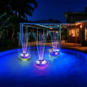 212 MAIN FSF-226 Floating Spray Pool Fountain with LED Lights, Outdoor Feeder for Dogs & Cats, Pet Feeding Supplies Accessory