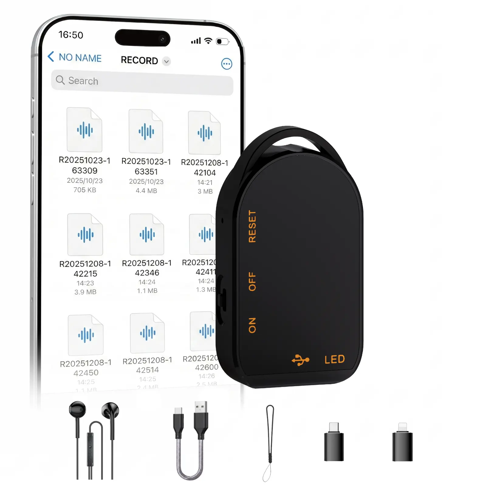 Ultra Mini Magnetic  Digital    Voice Recorder – One-Touch Recording, 96H Continuous, HD Noise Reduction,  Adjustable   Voice Activation, Long Battery, Large Storage, OTG Adapter Included, Slim & Lightweight Usb Metal