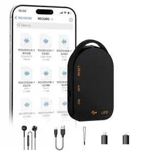 Ultra Mini Magnetic Voice Recorder – One-Touch Recording, 96H Continuous, HD Noise Reduction, Voice Activation, Long Battery, Large Storage, OTG Adapter Included, Slim & Lightweight