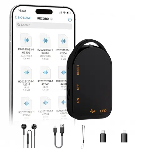 Ultra Mini Magnetic Digital Voice Recorder with OTG Adapter - 1-Touch Recording, 96H Continuous Use, HD Noise Reduction, Adjustable Voice Activation, Long Battery, Large Storage, Slim Lightweight USB Metal Portable Audio Stereo Recorder Kit