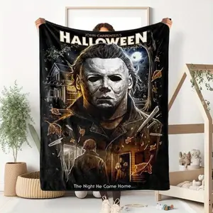 Halloween Michael Myers Flannel Blanket - Comfortable, Soft All-Season Throw With Creepy Halloween Design, Suitable For Bed, Sofa, Office, And Outdoor Use - Perfect Gift For Home And Travel, Halloween Blanket, Gift For Men & Women, Halloween