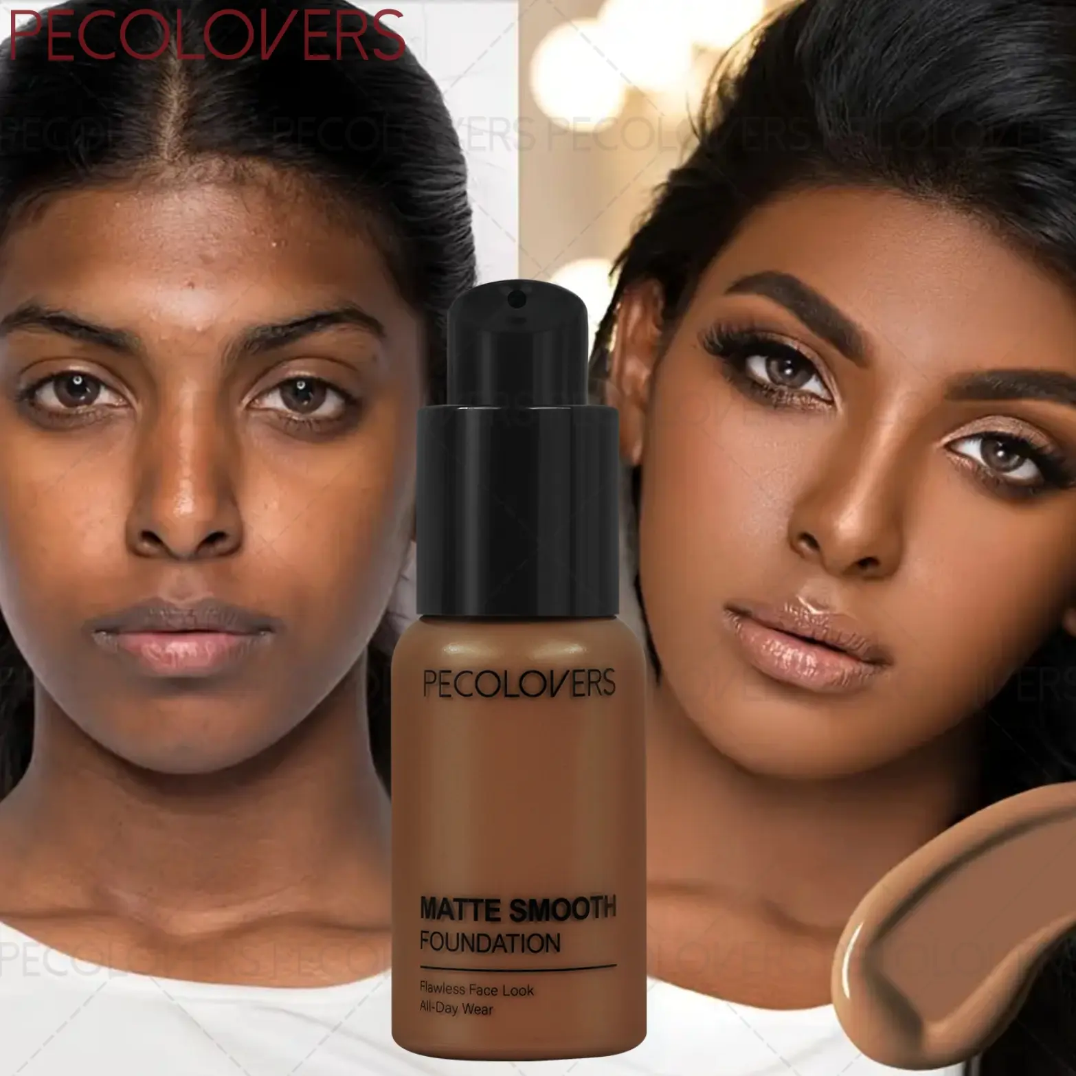1 Pc Lightweight Liquid Foundation, Oil-Control Concealer, Long-Lasting Flawless Face Makeup For Daily Wear And All Skin Types, Natural Ivory And Warm Beige, Beauty Cosmetics, Cosmetics Products, Flawless Skin Finish