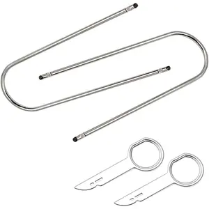Radio Removal Tool key and Removal Pry Tool Kit U-Shaped Set for Ford, Volkswagen, Audi, and Mercedes, Most Car CD DVD Audio Frequency Converter Stainless Steel 4PCS