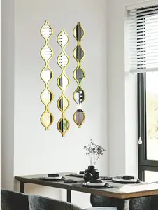 5PCS Teardrop Mirror Wall Decor Acrylic Gold Frame Tear Drop Decorative Mirror Wall Art Boho Vintage Farmhouse Gifts for Apartment Living Room Bathroom Bedroom Stickers Easy Install Home Decor