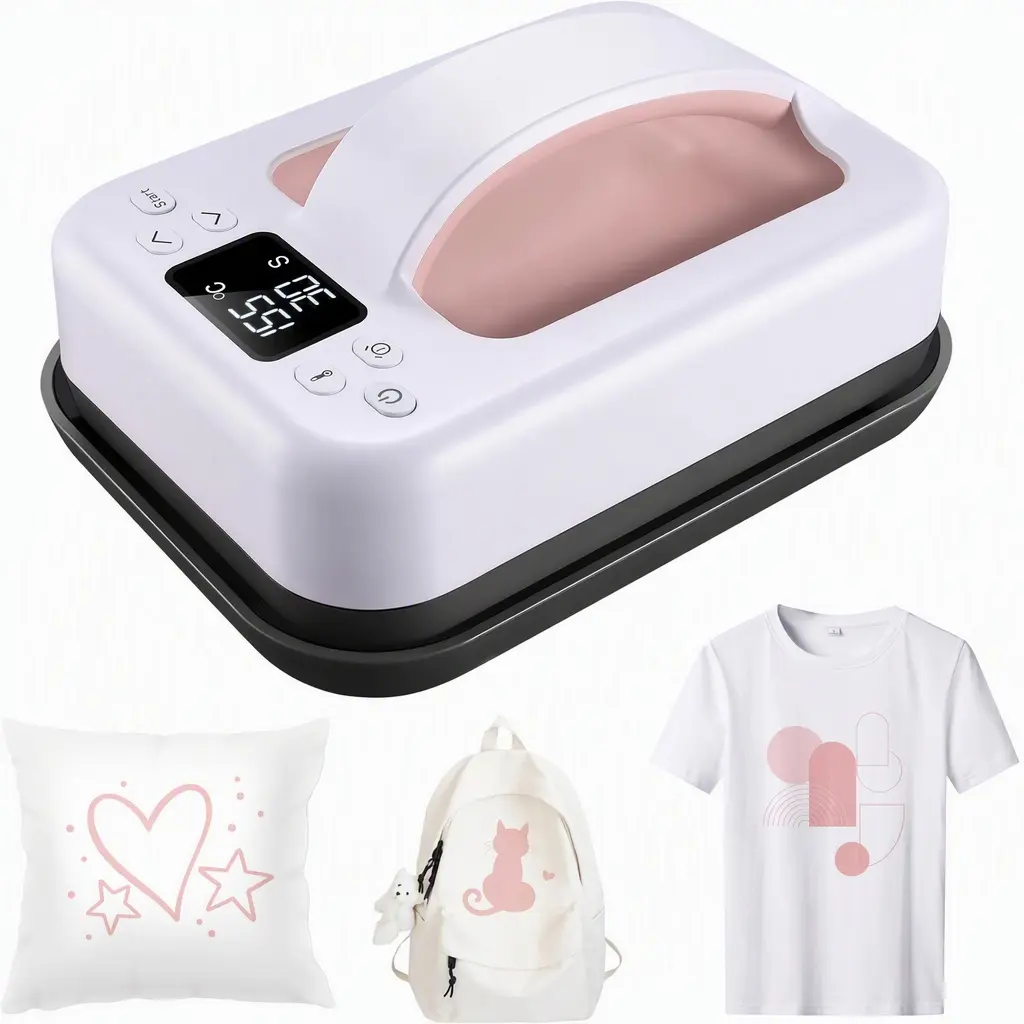 AKEYDIY Heat Press Machine for Clothes Mouse Pad Pillow for Gifts,Portable Multifunctional lron Press Machine With LCD Screen,Heat Press Tools,Spring Home Appliances for T Shirts, Hats
