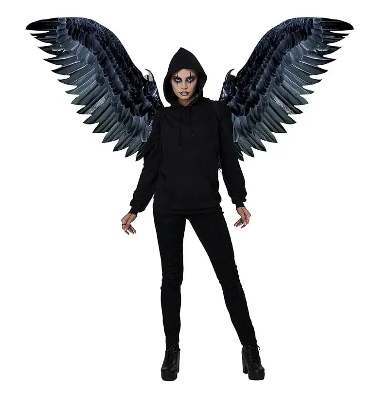 Black Articulating Raven Dark Angel Wings - Cosplay Costume Accessories