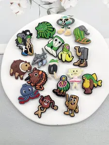17PCS Funny Animal Pattern PVC Shoe Charms Halloween DIY Decorations Fish Shark Crocodile Multifunctional Shoes Buckles Accessories Frog Monkey Removable Shoe Clips Decor Fit Women Sandals Slides Slippers Beach Bags Personalized Xmas B Shoe Adornments