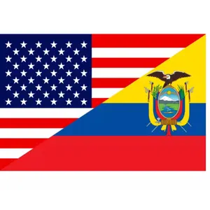 Ecuador/United States Friendship Flag 3x5 Feet - Vivid Colors - Fade Resistant - Two Metal Grommets Banners