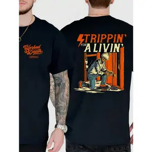 180gMen's T-Shirts For Life - Interesting Electrician Work Shirts, Short-Sleeved Printed Pattern Shirts, Everyday Casual Cotton Men's Clothing, Gifts For Fathers And Husbands, Casual Men's Tops