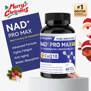 HIILEATHY NAD+ PRO MAX - 300mg NAD+ with CoQ10 & Resveratrol for Enhanced Cellular Health Energy & Longevity Made in USA