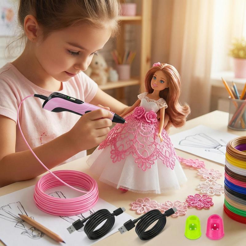 toybox 3d  printer pen Set for Kids with LCD Display Screen PLA 50M Filament Creative Ten colors DIY Gift for child Birthday Christmas Presents