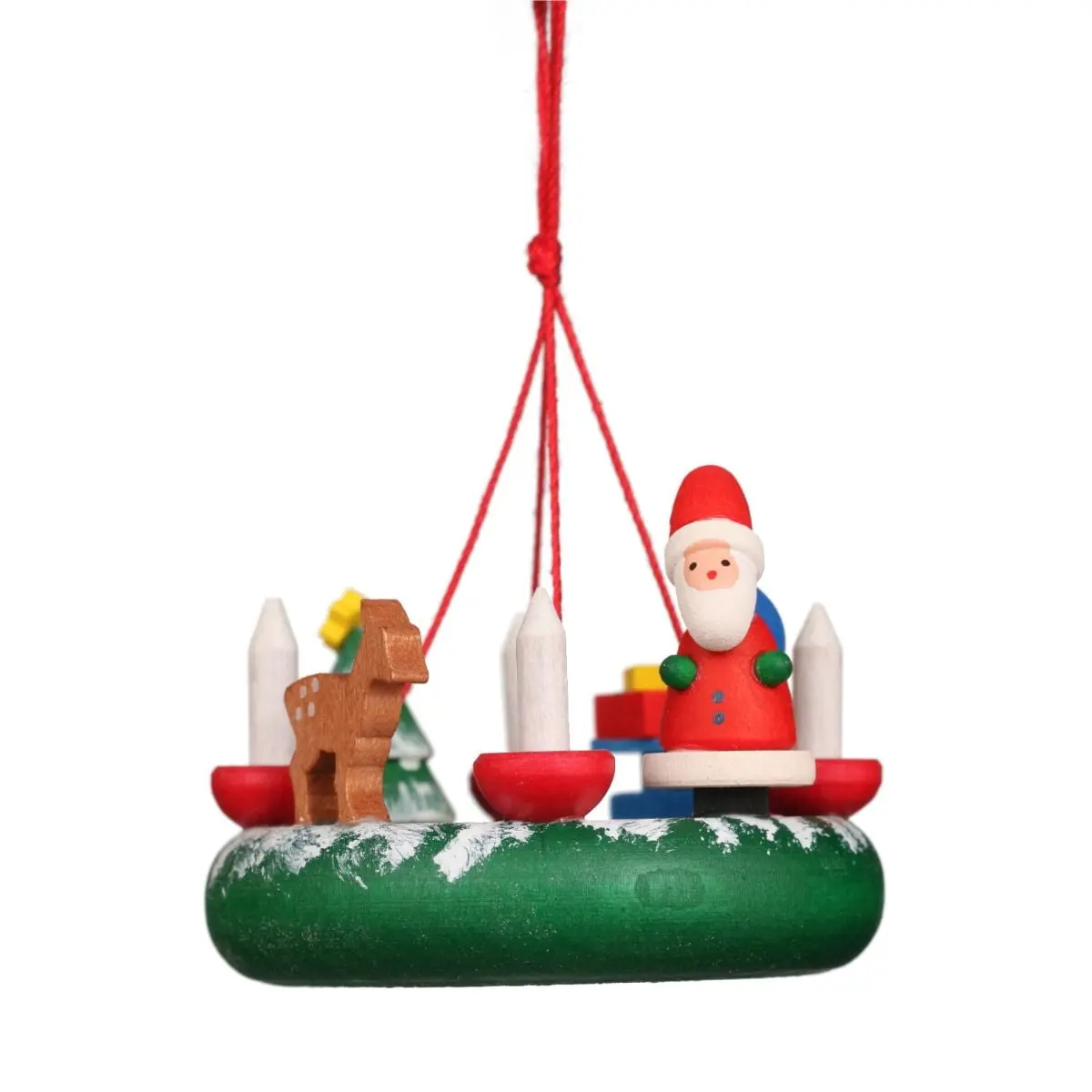 Christian Ulbricht Ornament - Wreath with Santa - 2 x 2.25 x 2.25 in.