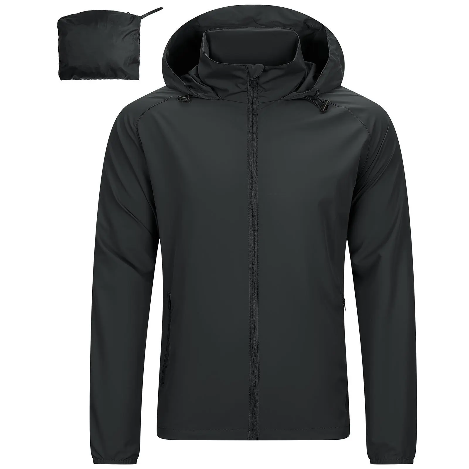 33,000ft Men's Rain Jacket Waterproof Lightweight Raincoat Packable Rain Shell Windbreaker with Hood for Golf Hiking Travel