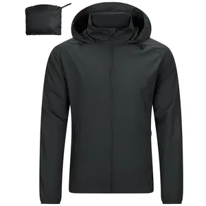 33,000ft Men's Rain Jacket Waterproof Lightweight Raincoat Packable Rain Shell Windbreaker with Hood for Golf Hiking Travel