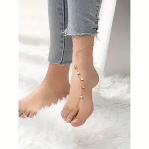 1 summer love tassel anklet women's new niche design sexy ankle titanium steel without fading senior sense anklet