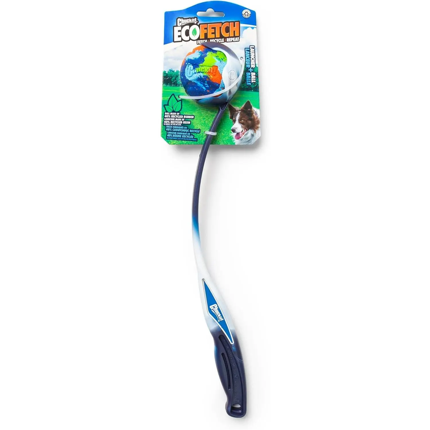 Chuckit! EcoFetch Dog Ball Launcher - 18" with Medium (2.5") Dog Fetch Ball Thrower, for Dogs 20-60 Pounds, Made in USA