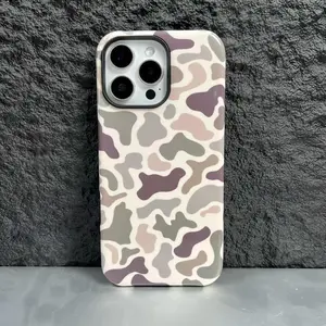 Camo Pattern Phone Case,Shockproof and Sturdy Two-in-one Double-layer Soft TPU Inner Shell Hard PC Bumper Hard Shell Design, Suitable for IPh One17 16 15 14 13Pro Max Plus Hard Shell Casing Protection Cellphone Protector