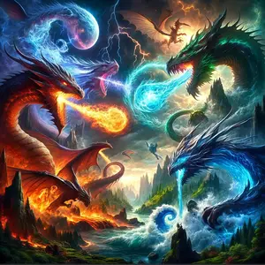 5D DIY Diamond Painting Kit - Vibrant Dragon Fantasy Scene, Round Acrylic Gems, Frameless Cross Stitch Set for Adults, Ideal for Home & Wall Decor, Perfect Birthday Gift, 1pc, New Diamond Painting Kits