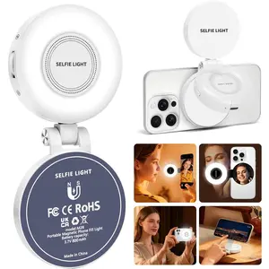 Selfie Light for MagSafe : 3 Light Modes, Rechargeable 360? Rotatable LED Phone Ring Fill Light with Mirror for Photography, Makeup, , Zoom, Video Conference, White