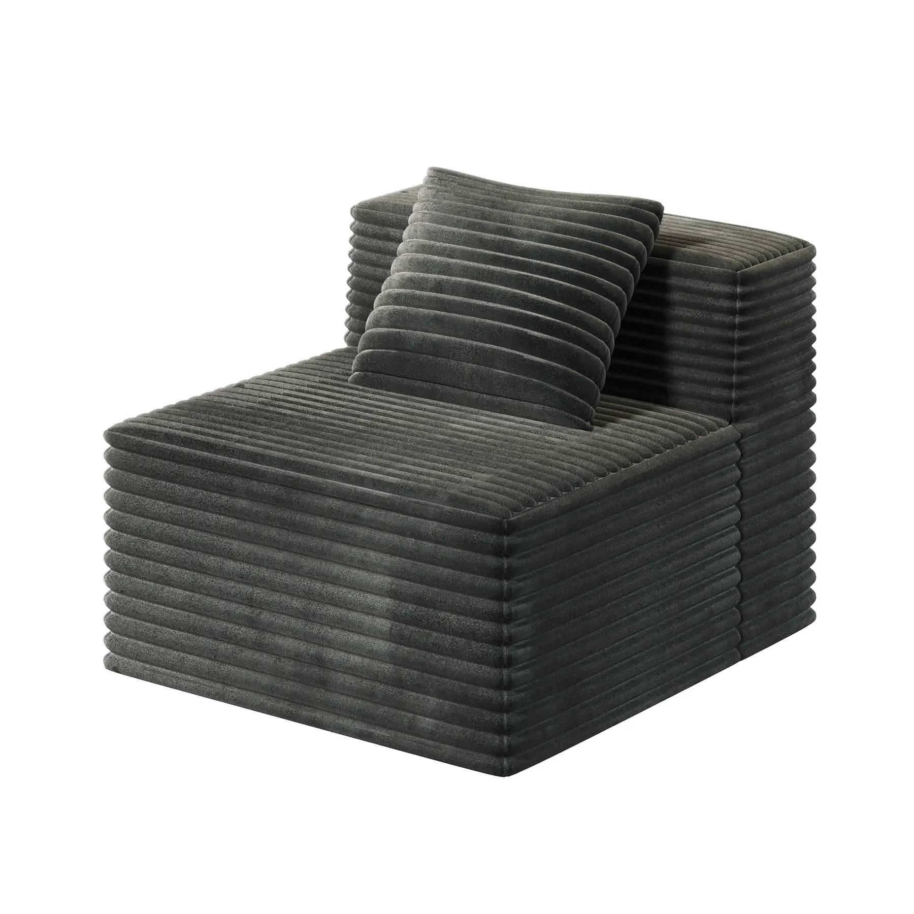 Single Sofa for Modular Sectional Sofa High Density Memory Foam Couch Boneless Couch for Bedroom Living Room Single Seat Accent Chair Small Space Furniture, Living Room Furniture for Apartment, Lounge, Family Room, Office and Home Seating