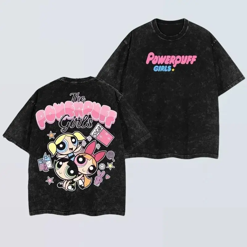 Limited Blossom Bubbles Buttercup The Powerpuff Girls Oversized Washed Tee 1.7 Graphic 90s, Vintage Unisex Oversize Anime Manga Acid Washed Lightweight Cotton T-Shirt,Inspired Menswear Top Graphic T-shirt graphic tees vacation outfits men gifts dailywear