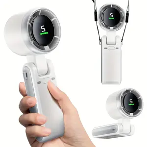 Portable Handheld Mini Turbine Fan, USB Rechargeable Travel Neck Fan, 5 Speed Settings, 15000 Rpm, Up to 12 Hours Battery Life, Rechargeable Wearable Fan, Portable Cooling Fan, Wearable Cooling Fans
