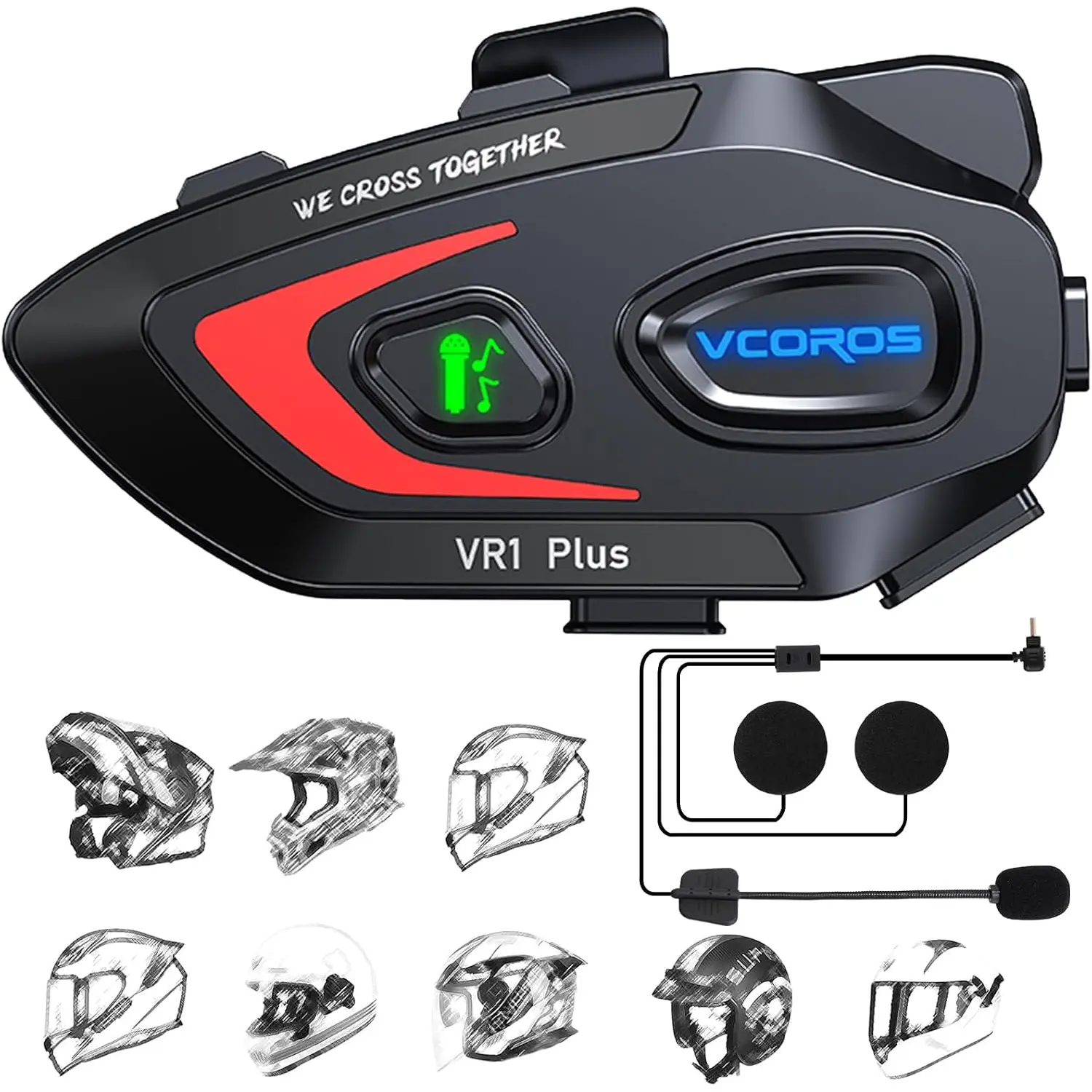 Motorcycle Helmet Headset, 2-Way 2 Riders Helmet Intercom