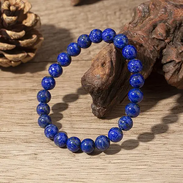 Blue Quality Lapis Lazuli Friendship Bracelet 6/8/10/12mm | Crystal Healing Beaded Bracelets for Kids, Men, Women, Couples | Perfect Gift for Daily We